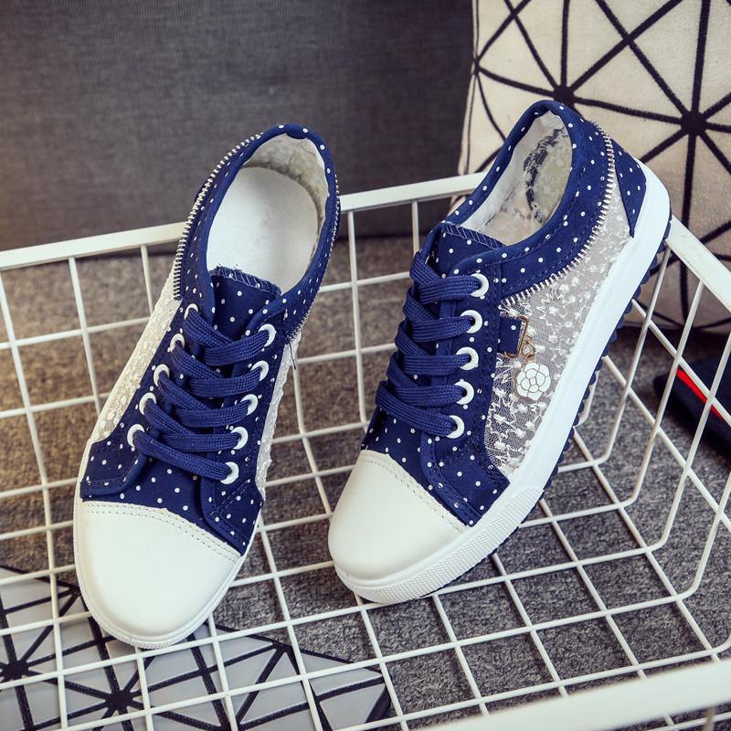 Zapatillas con estampado de lunares y estampado floral - MXbueno