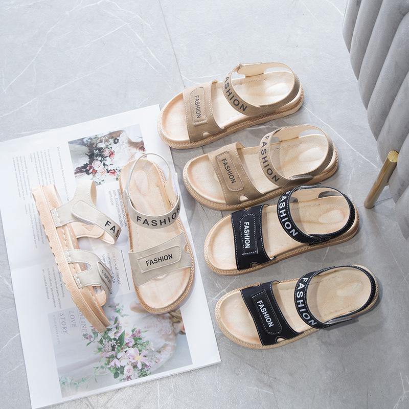 Mujer De gran tamaño con punta abierta ajustable Gancho Cuñas de lazo Sandalias - MXbueno