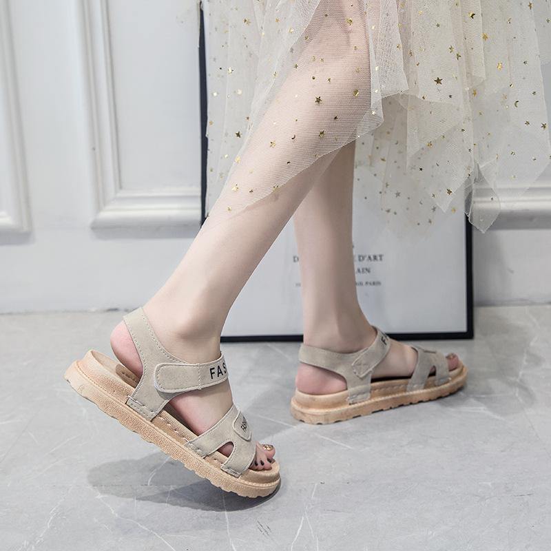 Mujer De gran tamaño con punta abierta ajustable Gancho Cuñas de lazo Sandalias - MXbueno