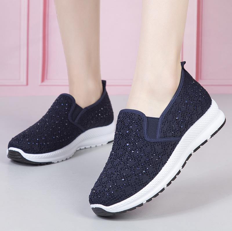 Mujer Tejido de punto transpirable casual Soft Zapatillas deportivas de suela plana para caminar - MXbueno