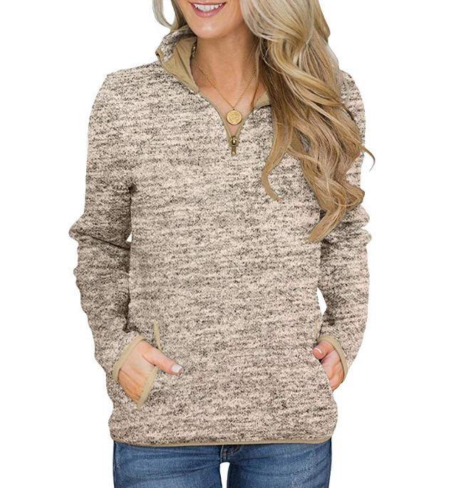 Sudadera  casual abotonada con diseño de bolsillo - MXbueno