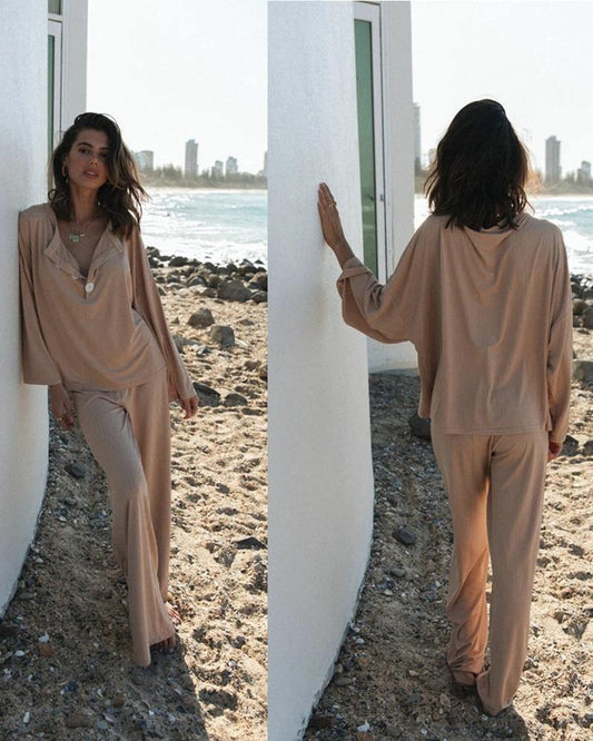 Otoño e invierno nuevos pijamas para mujer dos piezas - MXbueno