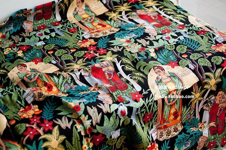 Tejidos literarios vintage telas de ropa serie pintora mexicana(PUEDE USAR COMO LO QUE QUIERAS) - MXbueno