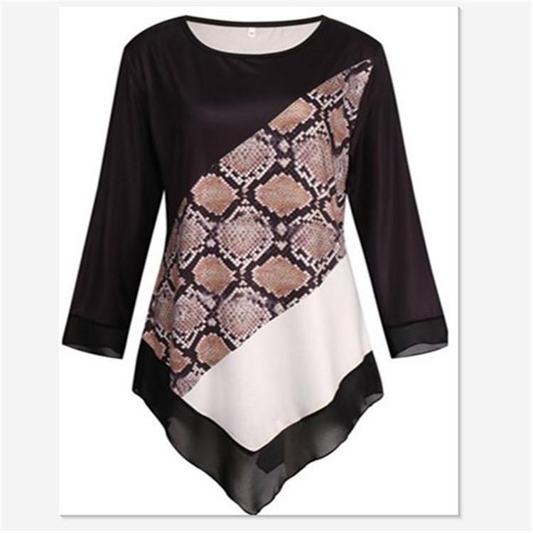 Camiseta con estampado irregular de manga larga - MXbueno