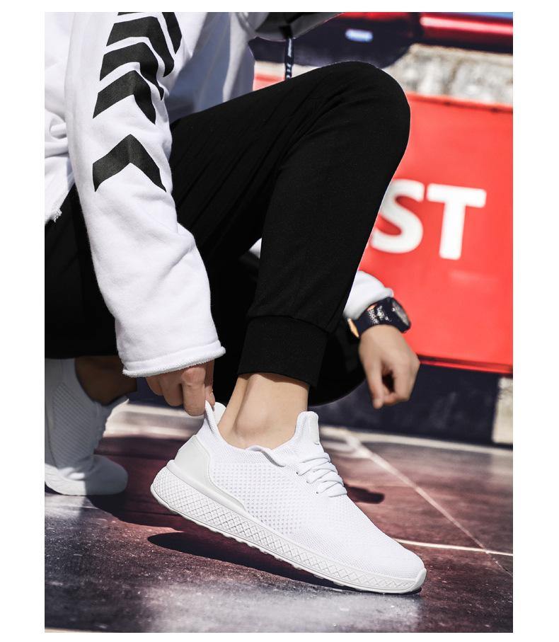 Zapatillas de deporte ligeras con cordones de tela de punto gratis para hombre - MXbueno