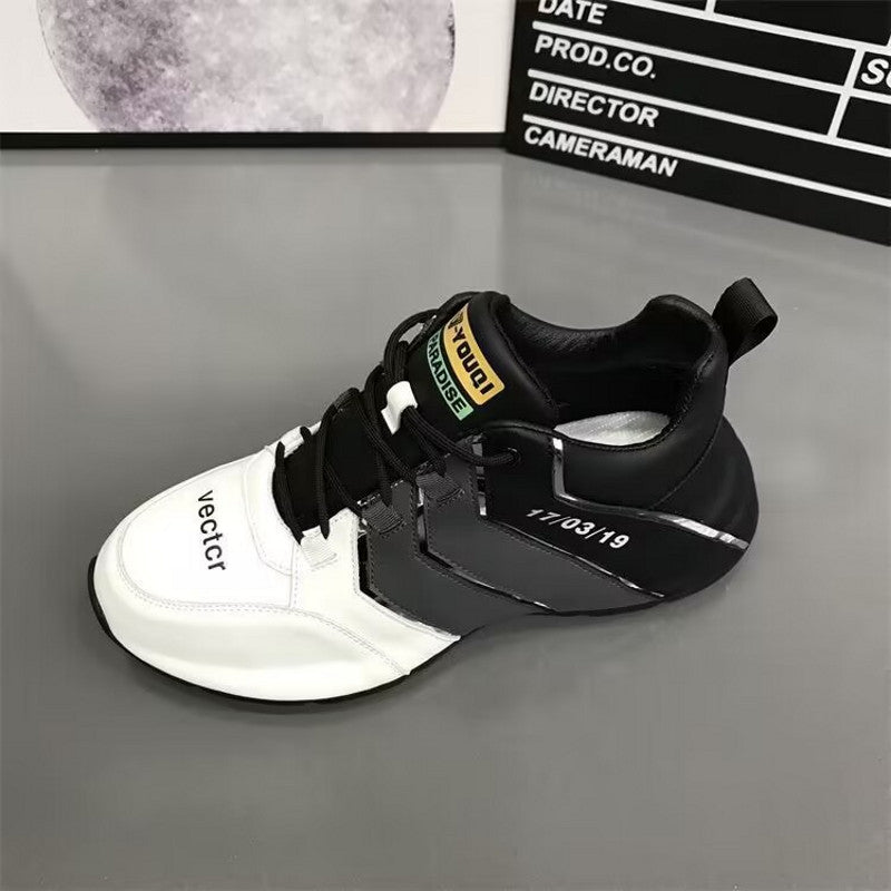 [M-Zapato] Nuevo Estilo De Cuero Cómodo Con Suela Gruesa