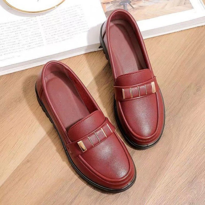 Zapatos De Piel Blanda, Zapatos Individuales, Suelas Suaves Antideslizantes