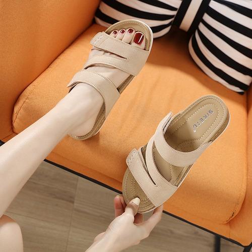 [W-Zapato] 2022 Verano Nueva Red Roja Al Aire Libre Simple Moda Velcro Versat