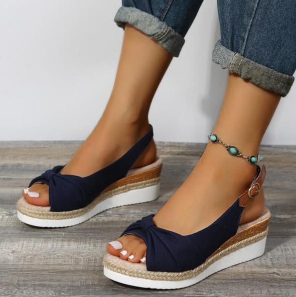 [W-Zapato] Sandalias De Cuña Con Plataforma De Verano Para Mujer