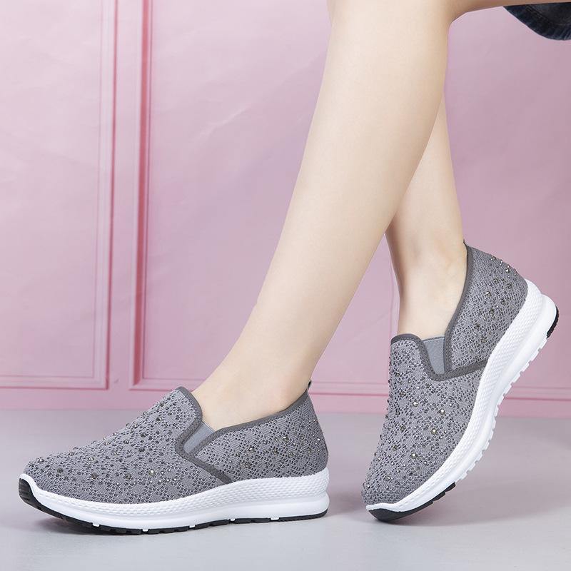 Mujer Tejido de punto transpirable casual Soft Zapatillas deportivas de suela plana para caminar - MXbueno