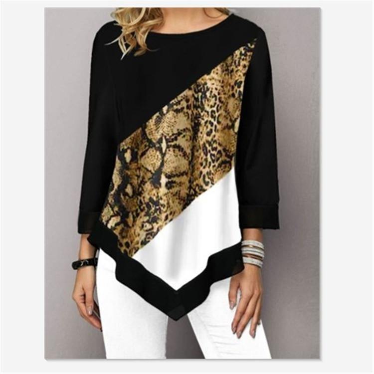 Camiseta con estampado irregular de manga larga - MXbueno