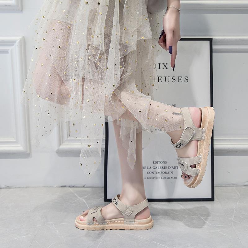 Mujer De gran tamaño con punta abierta ajustable Gancho Cuñas de lazo Sandalias - MXbueno