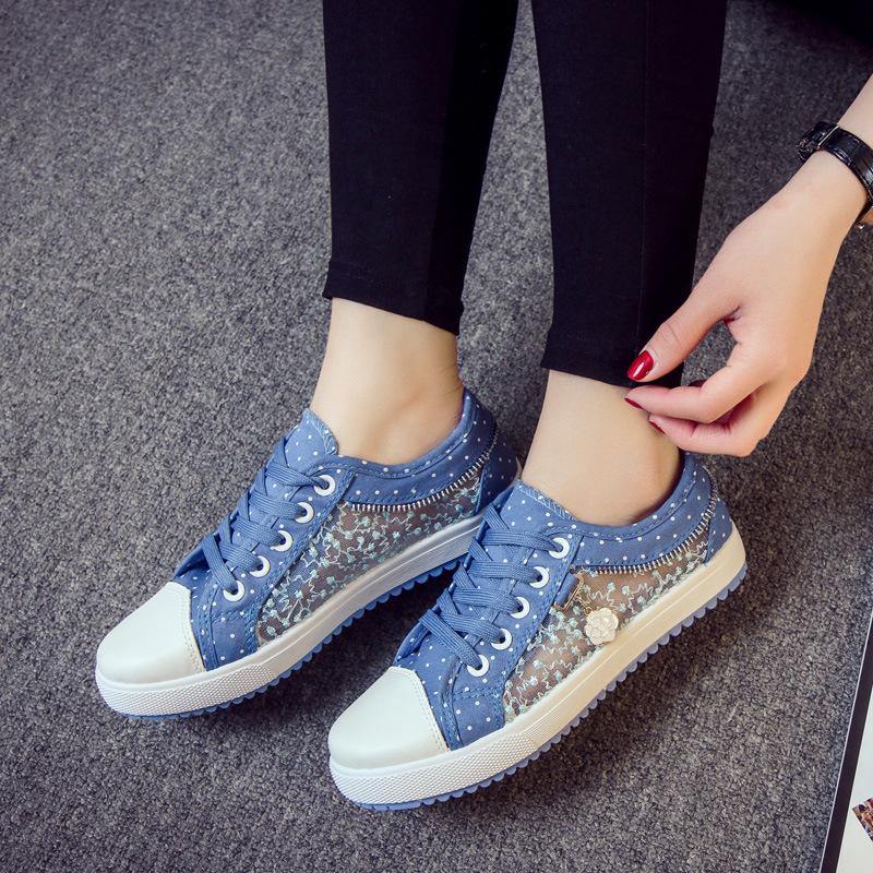 Zapatillas con estampado de lunares y estampado floral - MXbueno