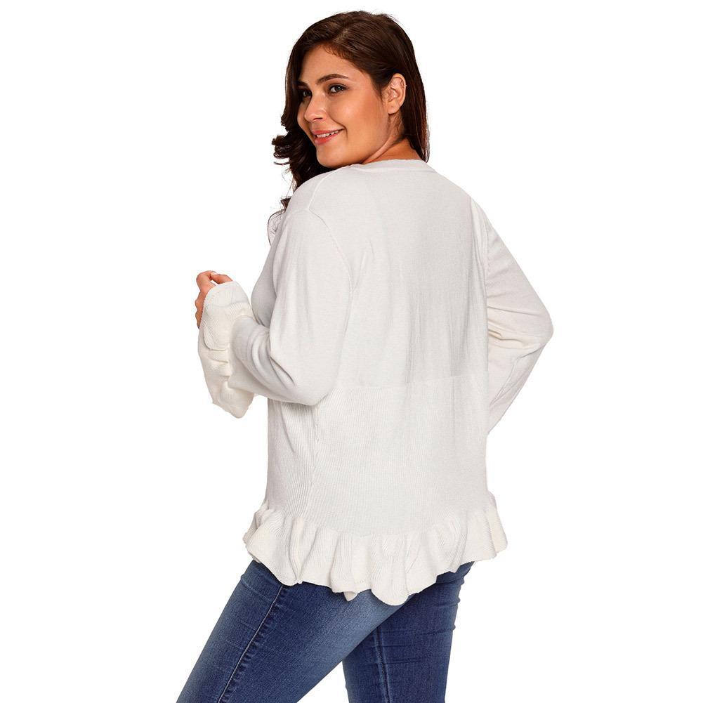 Cárdigans de mujer Sexy cuello en V botón mangas largas - MXbueno