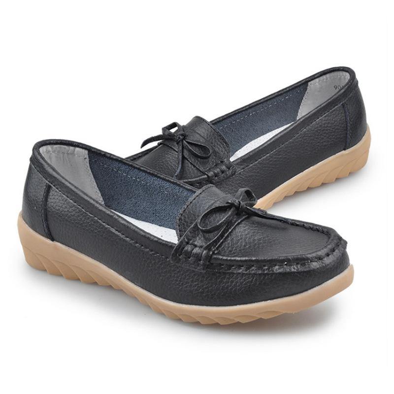 Zapatos de cuero primavera e invierno fondo suave para mujer - MXbueno