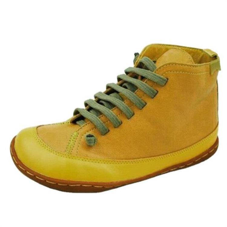 Mujer Plus Talla Punta redonda Cordones delanteros Antideslizantes Planos casuales Tobillo Botas - MXbueno