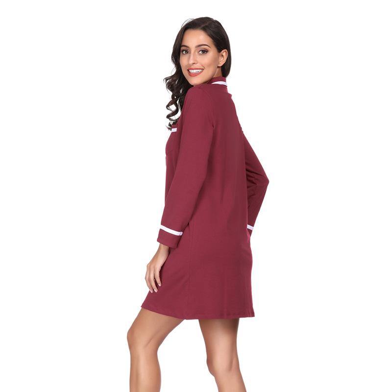 Los pijamas de manga larga estilo camisa de algodón - MXbueno