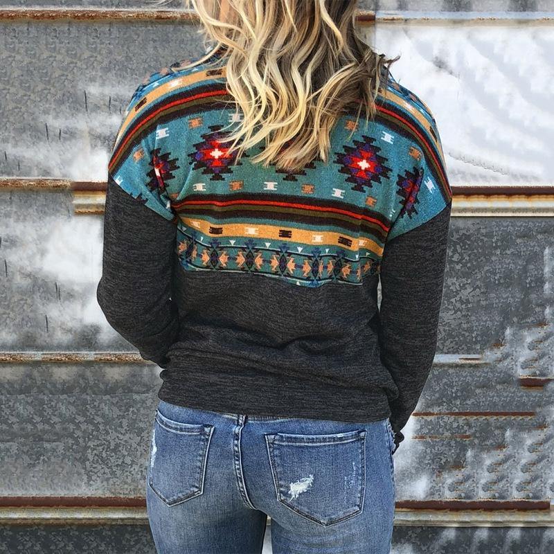 Camiseta de manga larga con estampado geométrico - MXbueno