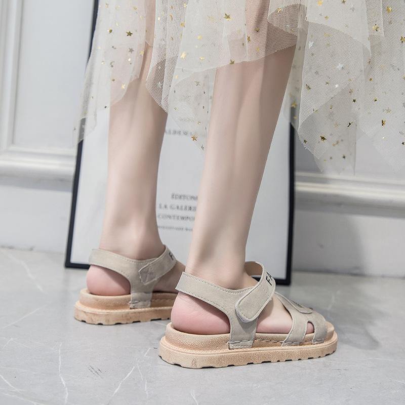 Mujer De gran tamaño con punta abierta ajustable Gancho Cuñas de lazo Sandalias - MXbueno