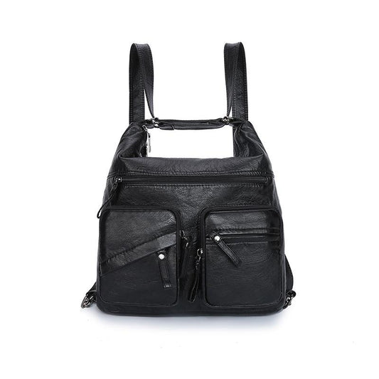 Bolso De Hombro De Cuero Multifuncional Mochila De Gran Capacidad