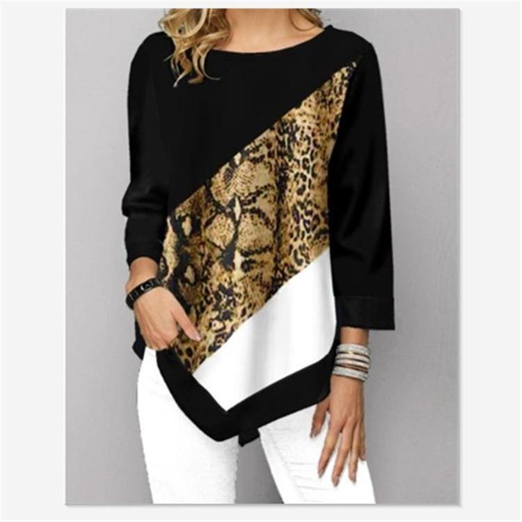 Camiseta con estampado irregular de manga larga - MXbueno