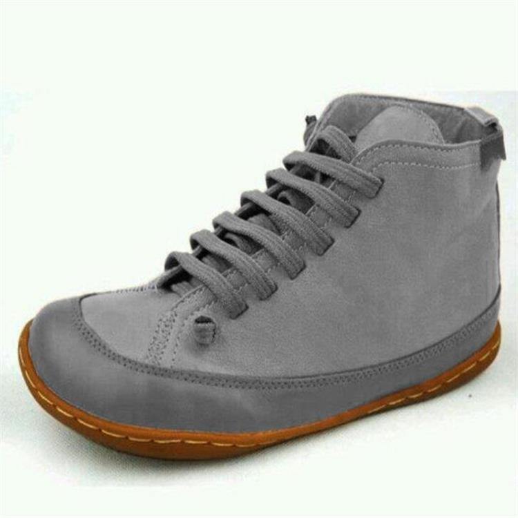 Mujer Plus Talla Punta redonda Cordones delanteros Antideslizantes Planos casuales Tobillo Botas - MXbueno