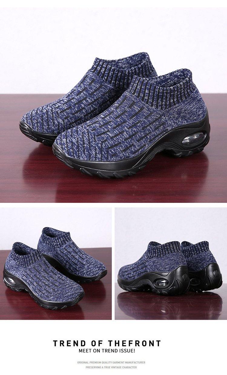 Mujer Malla acolchada de punto transpirable Slip Om Plataforma Zapatos deportivos casuales - MXbueno