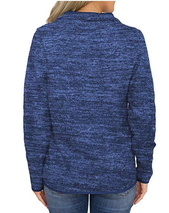 Sudadera  casual abotonada con diseño de bolsillo - MXbueno