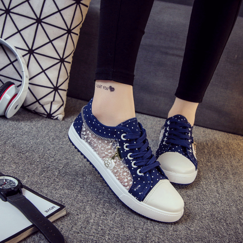 Zapatillas con estampado de lunares y estampado floral - MXbueno