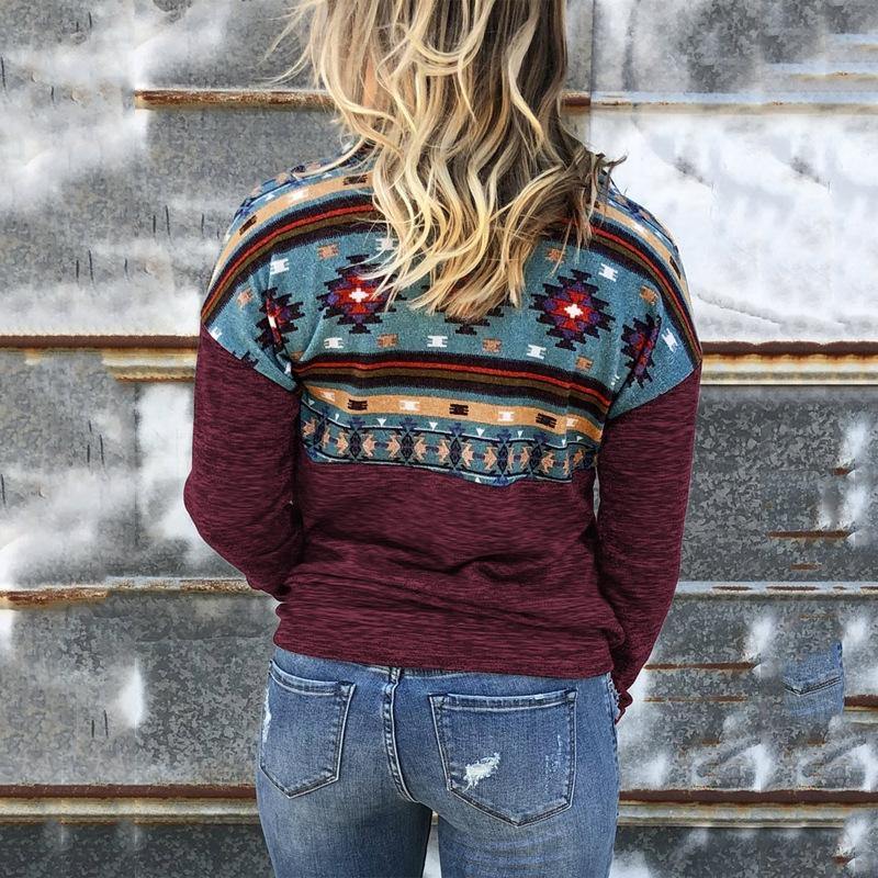 Camiseta de manga larga con estampado geométrico - MXbueno