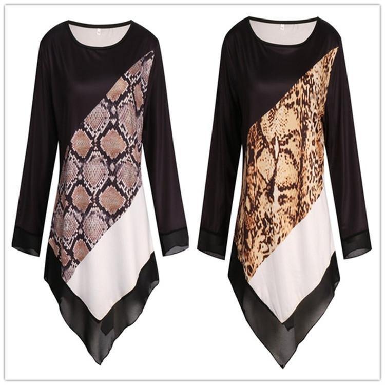 Camiseta con estampado irregular de manga larga - MXbueno