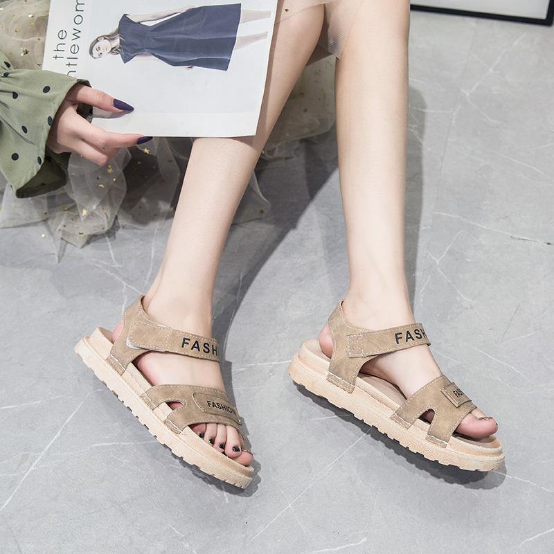 Mujer De gran tamaño con punta abierta ajustable Gancho Cuñas de lazo Sandalias - MXbueno