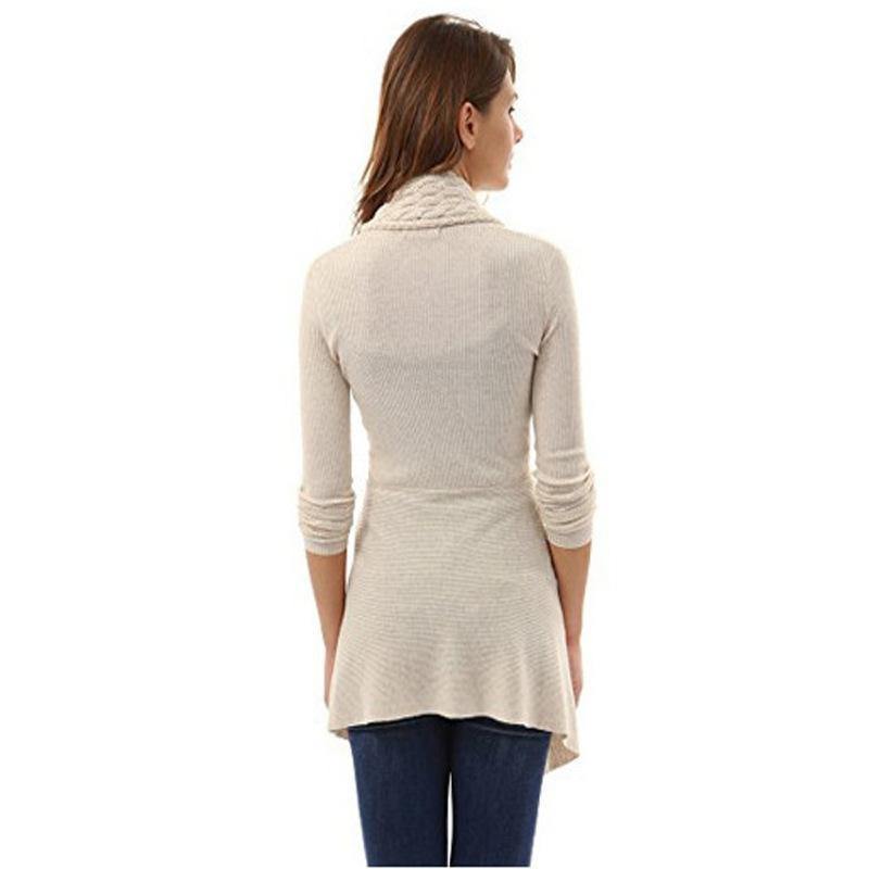 Cárdigan de dobladillo irregular de punto de cable - MXbueno