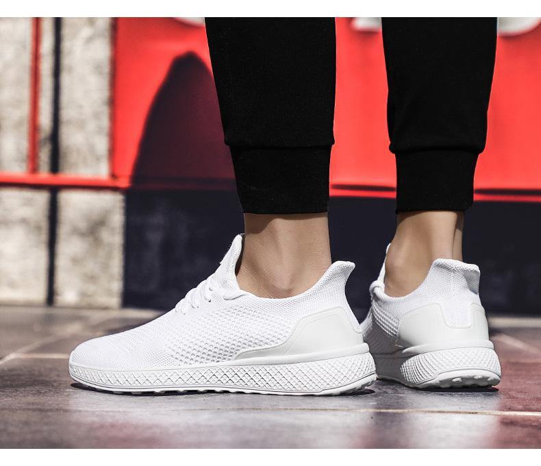 Zapatillas de deporte ligeras con cordones de tela de punto gratis para hombre - MXbueno