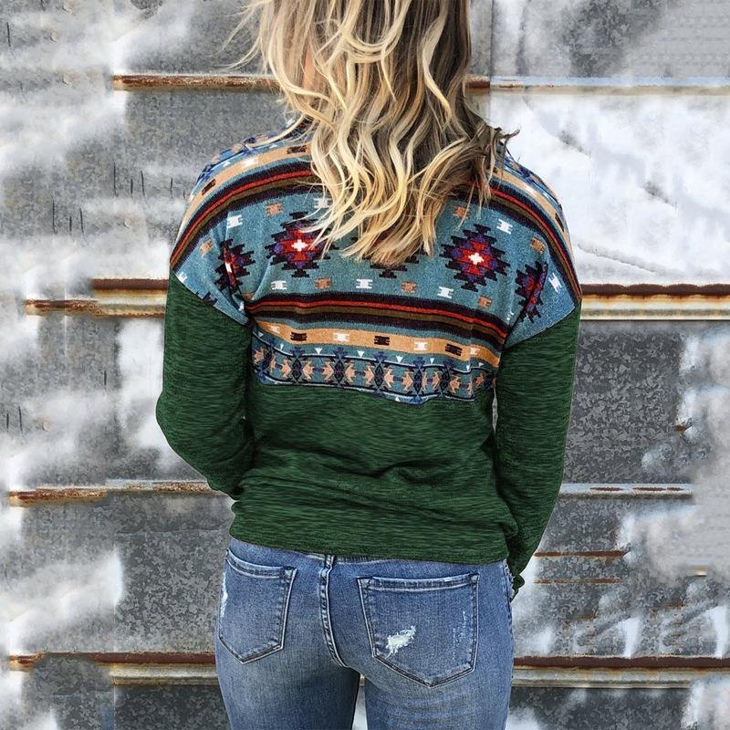 Camiseta de manga larga con estampado geométrico - MXbueno