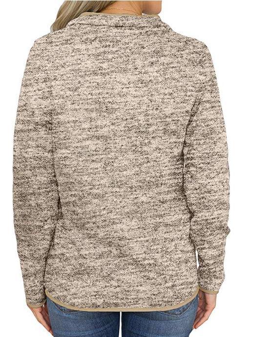 Sudadera  casual abotonada con diseño de bolsillo - MXbueno