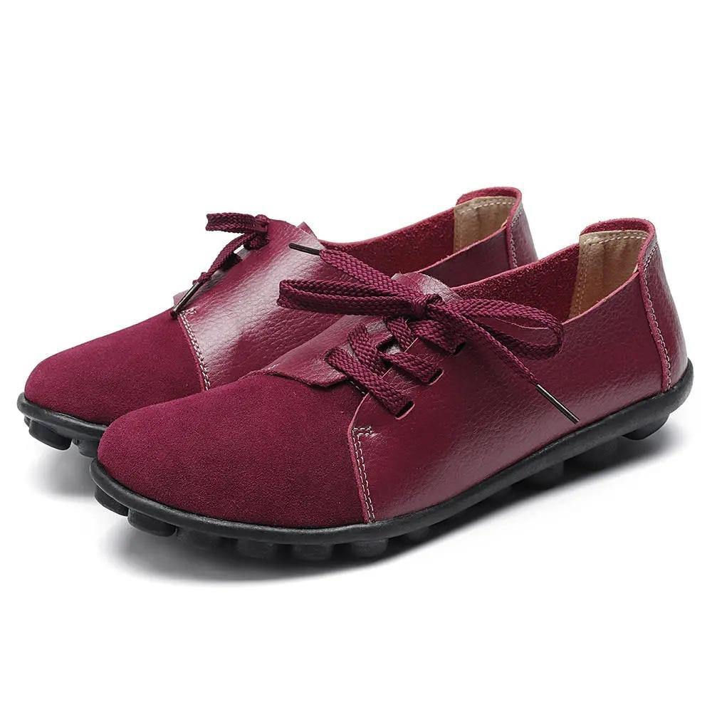 Tamaño grande Mujer Casual Soft de cuero ligero empalmado - MXbueno