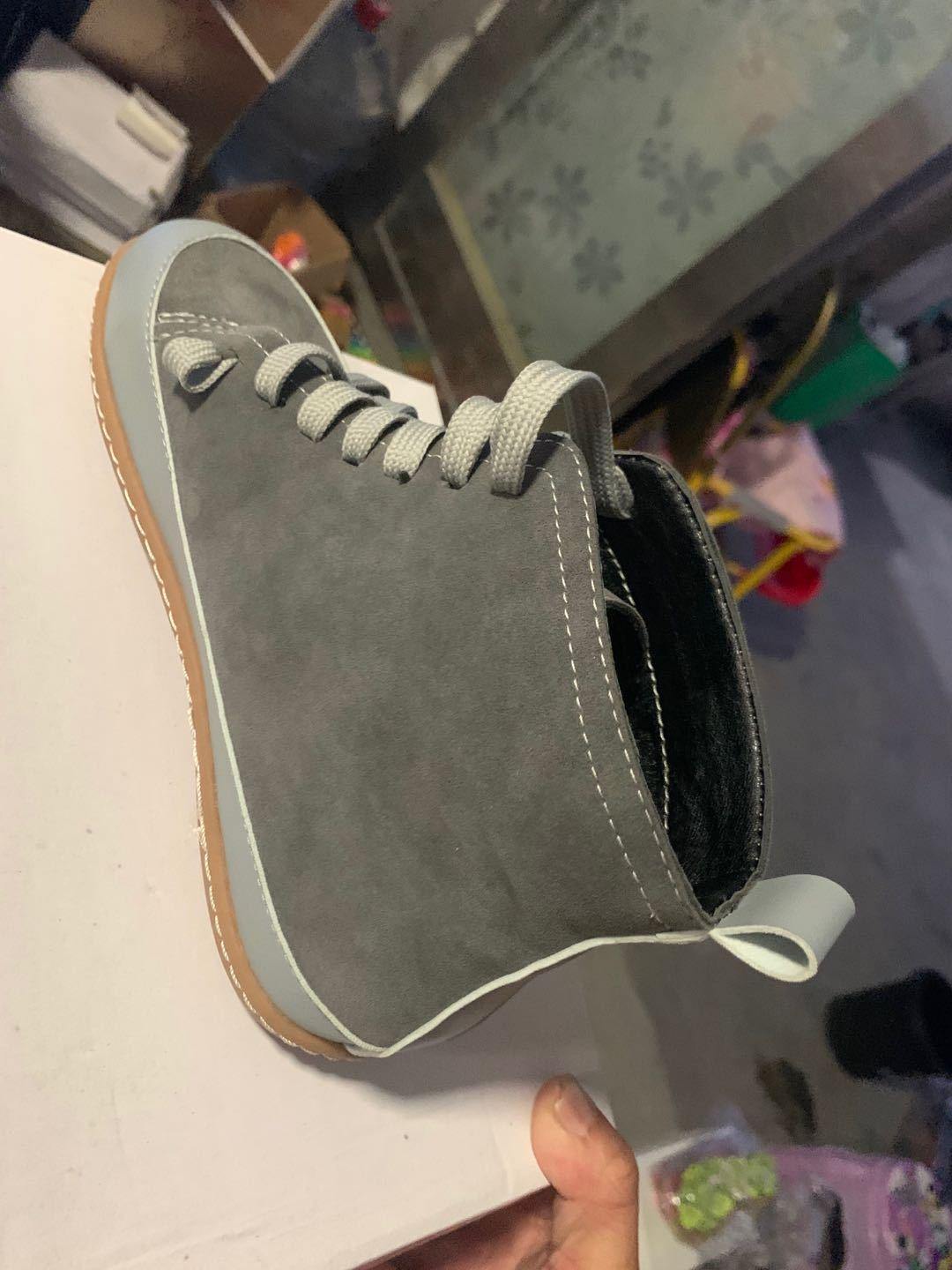 Mujer Plus Talla Punta redonda Cordones delanteros Antideslizantes Planos casuales Tobillo Botas - MXbueno