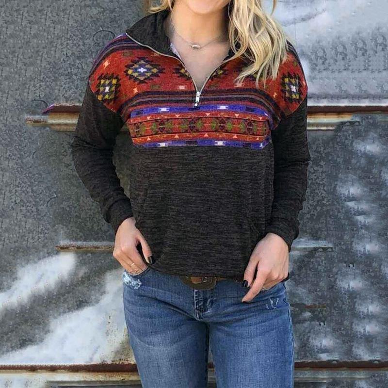 Camiseta de manga larga con estampado geométrico - MXbueno