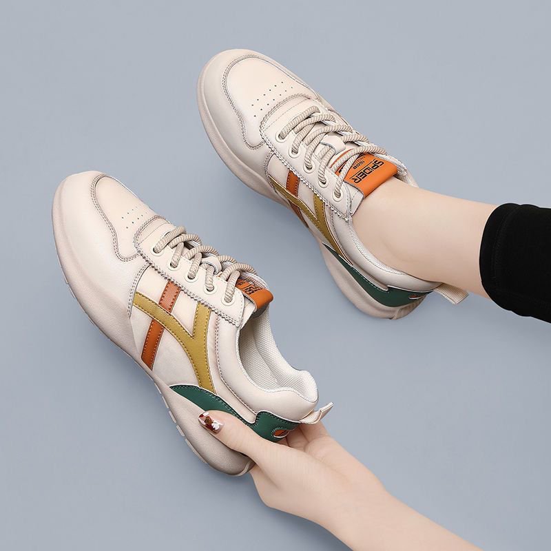 [W-Zapato] Zapatillas De Cuero Con Parte Superior