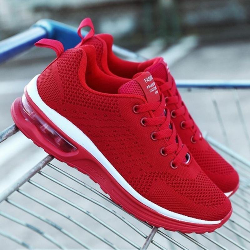 Deportes De Colchón De Aire Para Correr Cómodos Zapatos Tejidos Voladores De Malla Transpirable