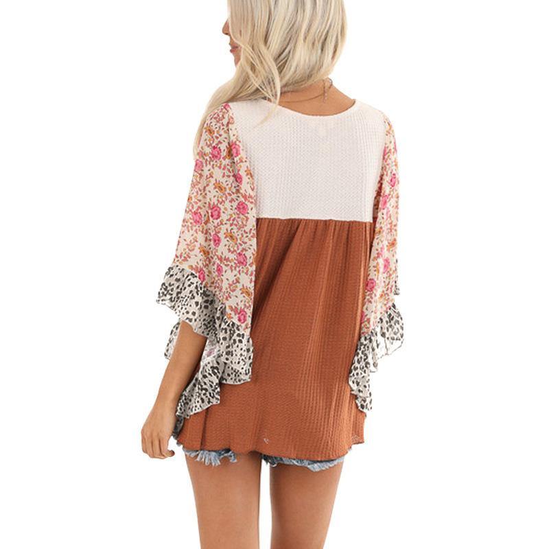 Vestido a color estampado de manga de murciélago para mujer - MXbueno