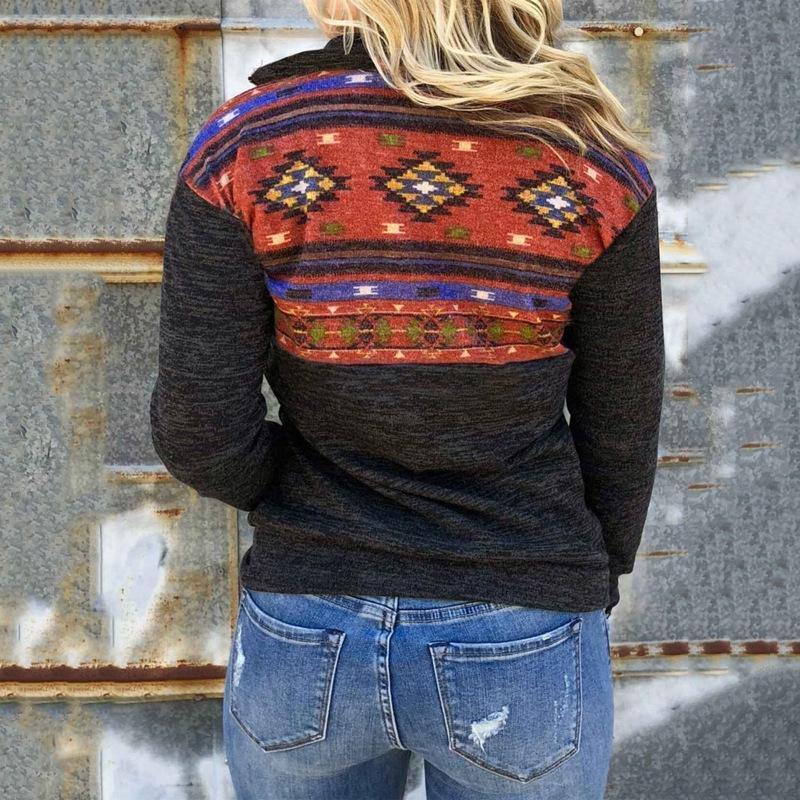 Camiseta de manga larga con estampado geométrico - MXbueno