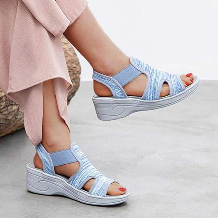 Sandalias Deportivas De Cuña Con Plataforma Para Mujer