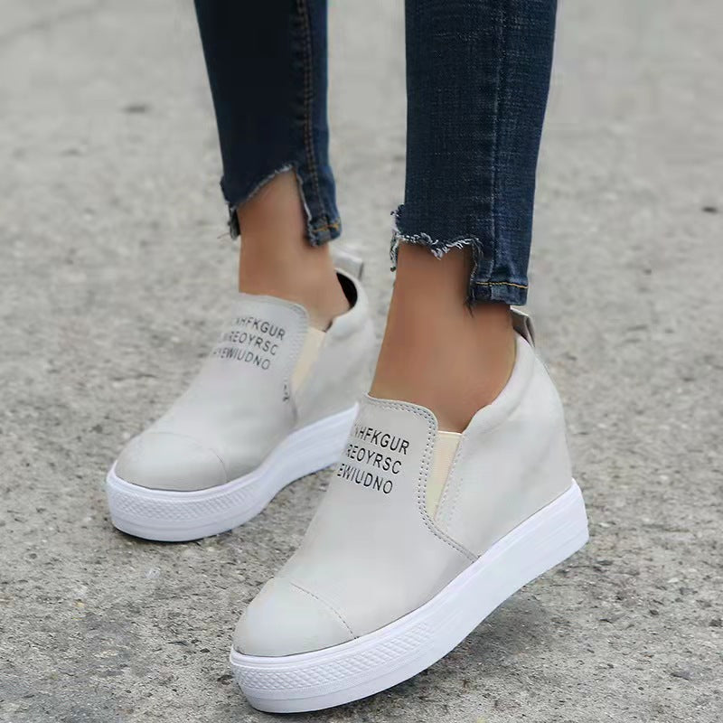 Zapatillas De Tacón De Cuña De Ante Sintético