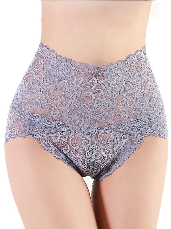 Braguita levantador de glúteos con forma de barriga de algodón de encaje de cintura alta