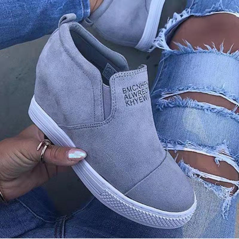 Zapatillas De Tacón De Cuña De Ante Sintético