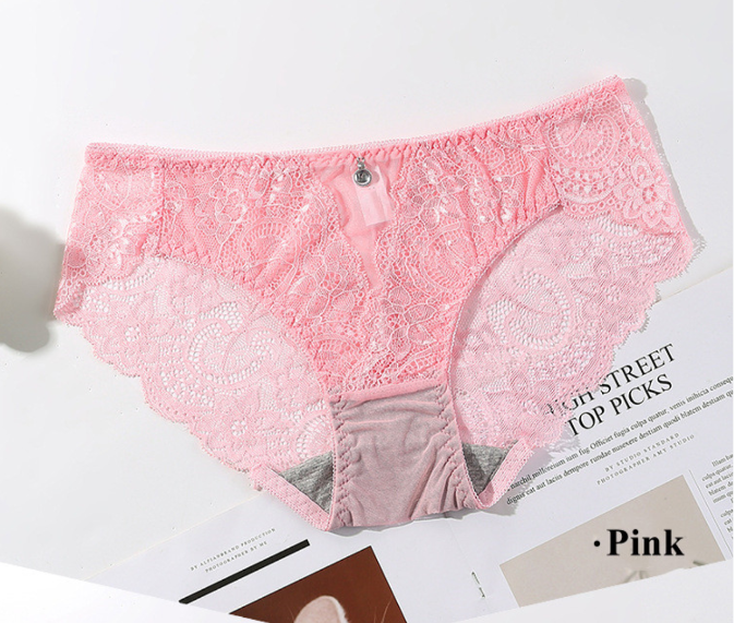 [W-Ropa Interior] Bragas De Encaje Transpirables Antibacterianas Ultrafinas