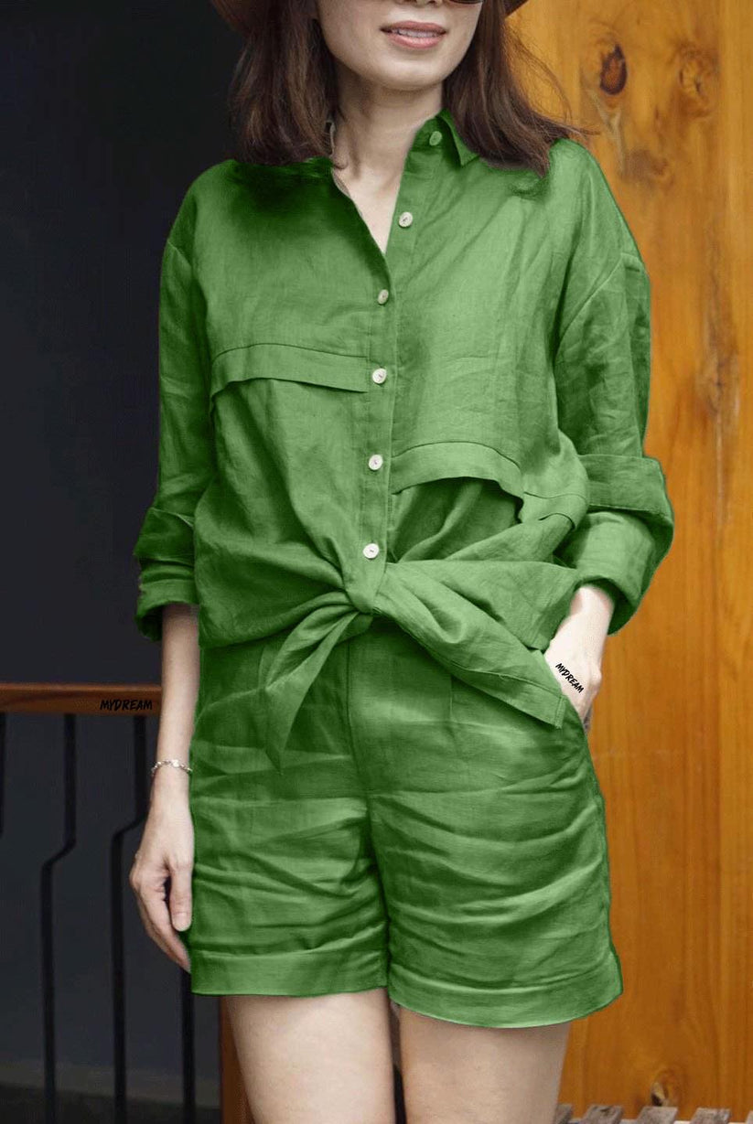 [W-Ropa] Traje De Camisa Informal De Temperamento 2022