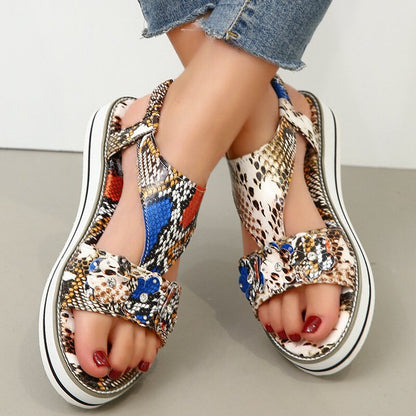 Sandalias Planas Con Banda Elástica Y Diamantes De Imitación Para Mujer, Informales, Cómodas, Con Flores De Pu